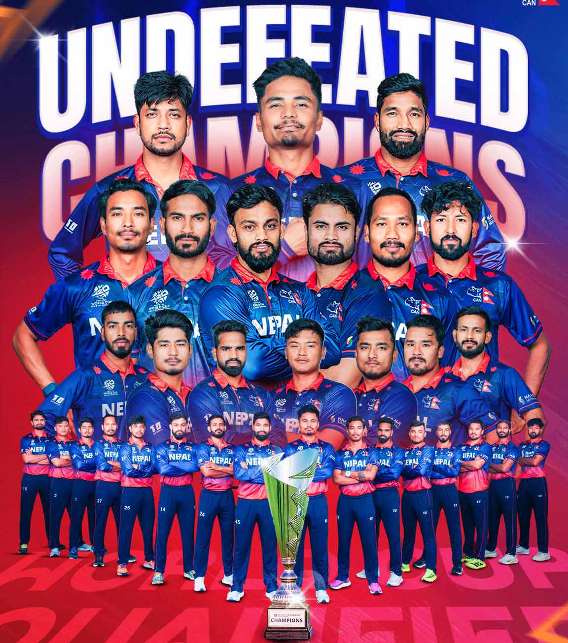 नेपाल आइसीसी टी–२० विश्वकप छनोट च्याम्पियन