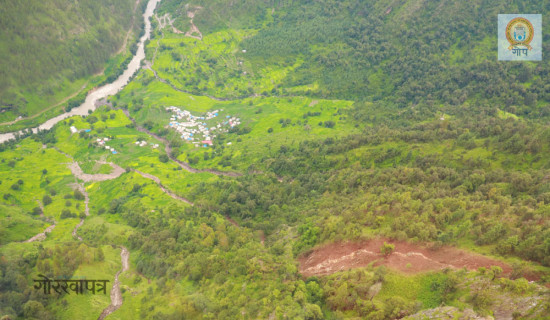 हुम्लामा पहिरोले ४० परिवार जोखिममा