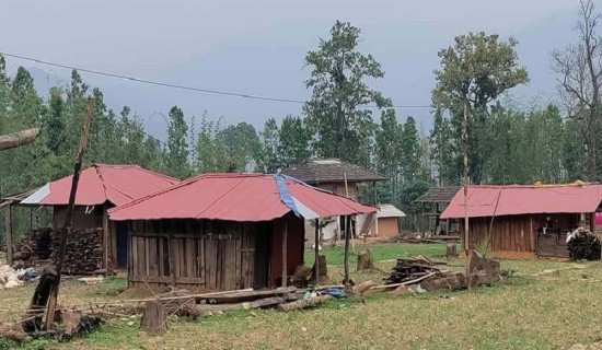 दुधौली नगरपालिका घरबाट खरको छानो हटाइँदै
