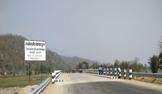 मदन भण्डारी राजमार्गमा पुल निर्माण सम्पन्न