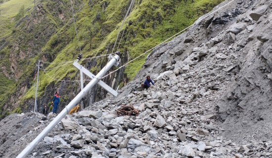 पहिराेले भेरी करिडोरको करबगाड खदाङ्ग सडक अवरुद्ध