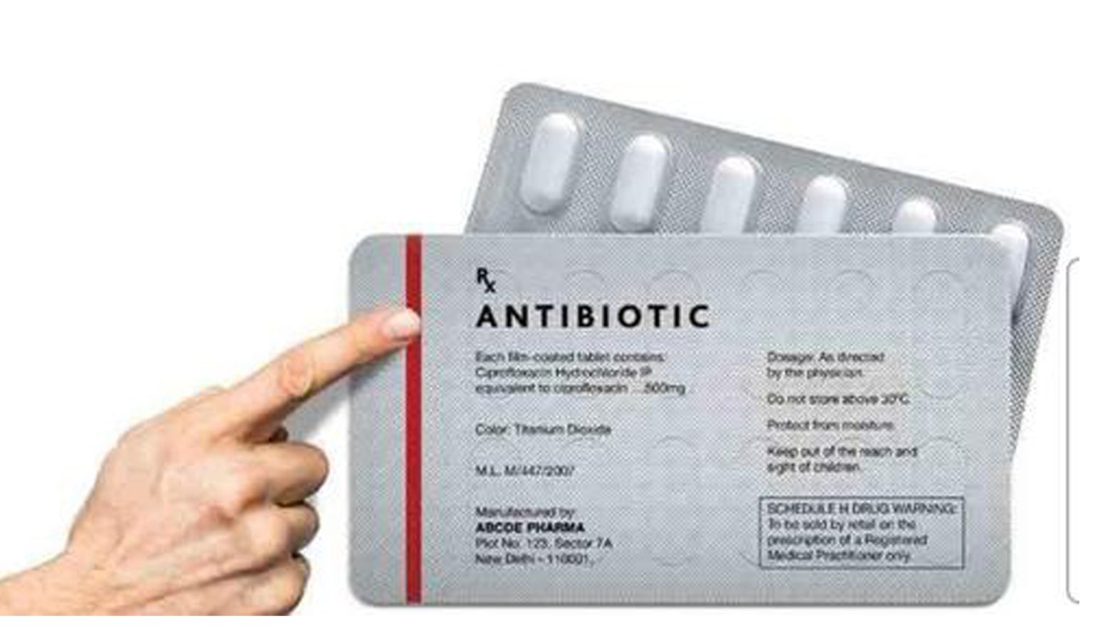 ( Antibiotic) प्रतिजैविक औषधीमा रातो धर्का राख्न निर्देशन