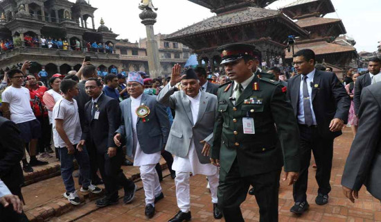 राष्ट्रपति पौडेल कृष्ण मन्दिरमा