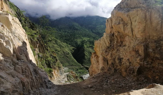 कर्णाली करिडोर : चट्टानी भिरको अधुरो काम सेनालाई दिन माग