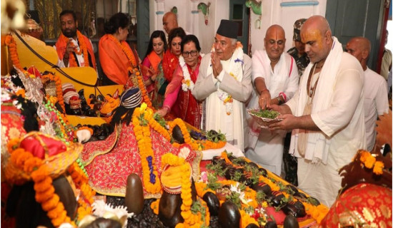 राष्ट्रपति पौडेलद्वारा जानकी मन्दिरमा विशेष पूजा–अर्चना