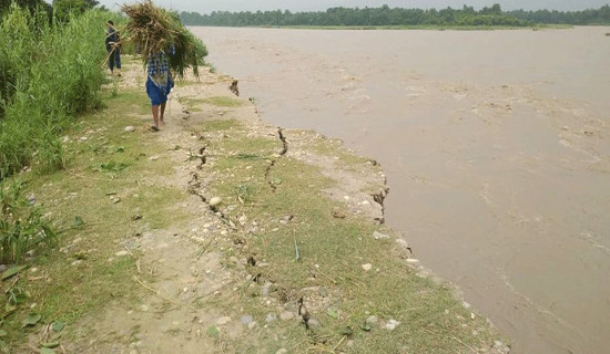 टीकापुरको नदी तटीय क्षेत्रमा कटानको जोखिम