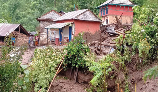 म्याग्दीका ४४ बस्ती पहिरो र कटानको जोखिममा