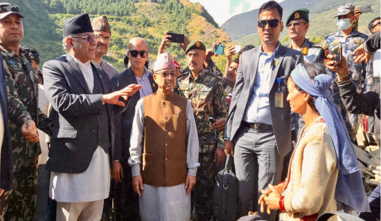 भूकम्प प्रभावित क्षेत्रको निरीक्षण ‘राहतमा कुनै कमी हुने छैन’
