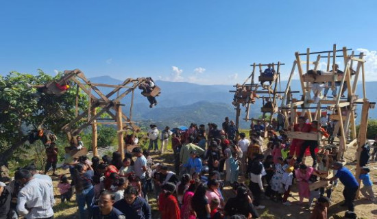 चर्खे पिङमा रमाउँदै