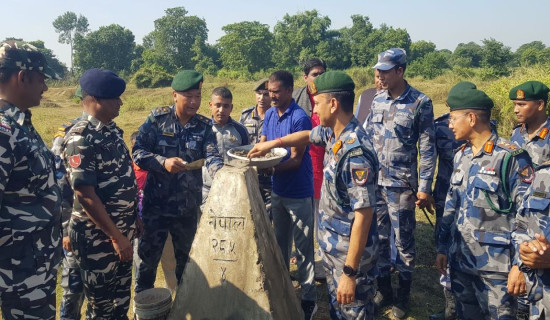 नेपाल–भारत सीमास्तम्भको पुनर्निर्माणको काम सुरु