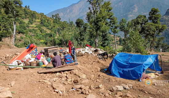 जाजरकोट :  त्रिपालमा आश्रित भूकम्पपीडित बिरामी