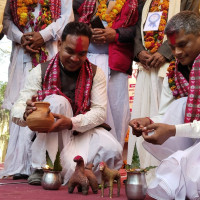 गौरीघाटमा छठको तयारी अन्तिम चरणमा (फोटो फिचर)