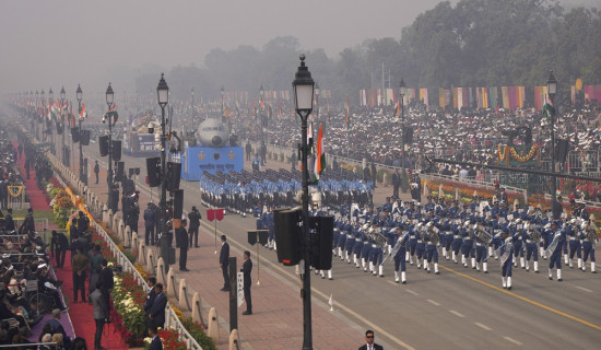 सैन्य शक्ति र विविध संस्कृतिको शानदार प्रदर्शनसहित भारतीय गणतन्त्र दिवस मनाइयो