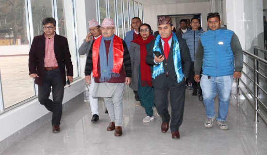 नेपाली कांग्रेसका नेताद्वारा महासमिति बैठक स्थल निरीक्षण