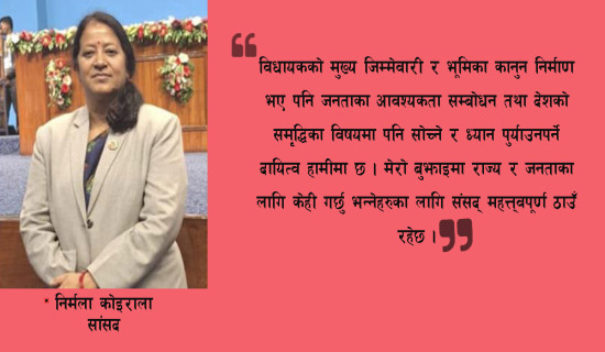 सकारात्मक सोचका साथ एकजुट भएर लागौँ, देश बन्छ : नेत्री कोइराला