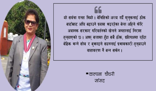 सत्तामा हुँदा ठीक, प्रतिपक्षमा रहँदा सबै बेठीक भन्ने सोच गलत छ : सांसद चौधरी