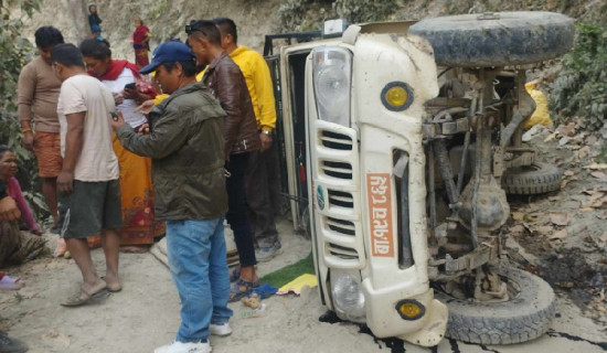 गोरखामा बलेरो जिप दुर्घटना हुँदा चार जना घाइते