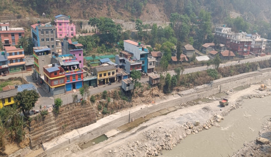 बेनीका सरकारी कार्यालय र मंगलाघाट बजार संरक्षण गर्न तटबन्ध