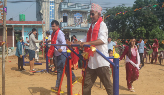 बुद्ध पार्कमा खुल्ला व्यायामशाला निर्माण