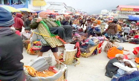 केदारनाथमा मौसमी रोजगारी : डोकोमै बोकेर तीर्थाटन गराउँदै नेपाली
