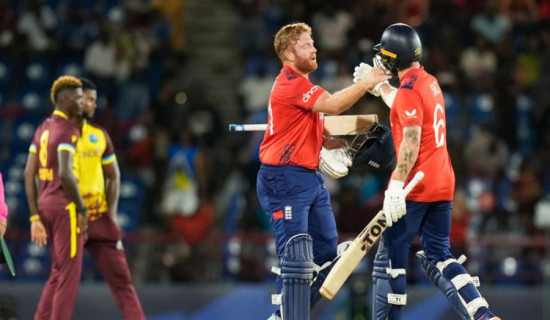 विश्वकप क्रिकेटः इङ्ल्याण्डले वेस्टइण्डिजलाई आठ विकेटले हरायो