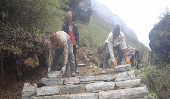 धवलागिरि आइसफल पदमार्ग निर्माणमा तीव्रता