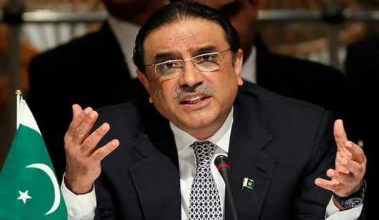 पाकिस्तान मुस्लिम लिग–नवाज सरकार चलाउन असमर्थ : राष्ट्रपति जरदारी