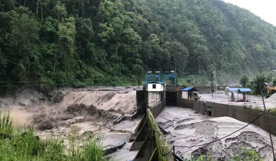 बाढीले इन्द्रावती तेस्रो जलविद्युत् आयोजनामा क्षति