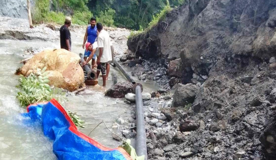 तनहुँको भादगाउँमा एक सातादेखि खानेपानी आपूर्ति बन्द