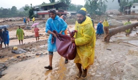 भारतमा पहिरोमा परी ४५ जनाको मृत्यु