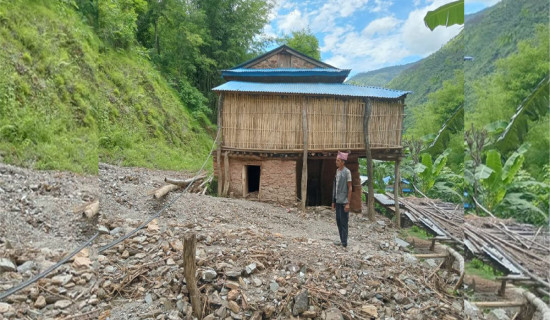 माटे र ठुलीबेँसीमा बाढीले क्षति