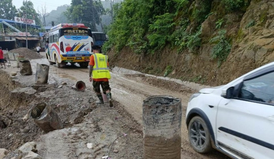 भासिएको दाउन्ने सडक पुनः सञ्चालनमा