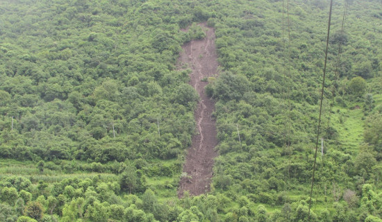 पहिरोले गाउँ जोखिममा, सात परिवार विस्थापित