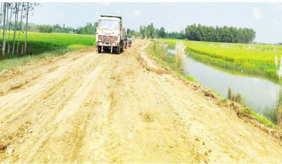 परसपुर–गौघाट सडक : सम्झौता सकिनै लाग्दा एक चौथाइ काम