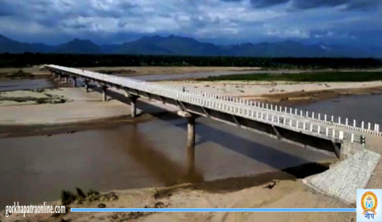 राप्तीनदीमा ५५० मिटर लामो पुल निर्माण