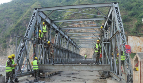 सुनकोशी बेलिबिज्र निर्माण अन्तिम चरणमा