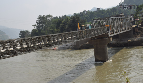 खुर्कोटमा बेलिब्रिज पुन निर्माण सकियो