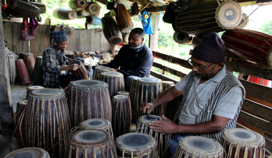 तिहारलाई मादल तयारी