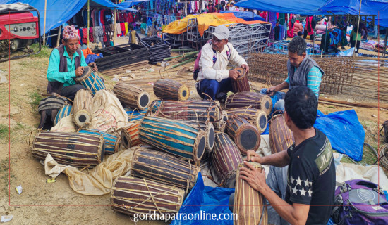 बिक्रीका लागि राखिएका मादल