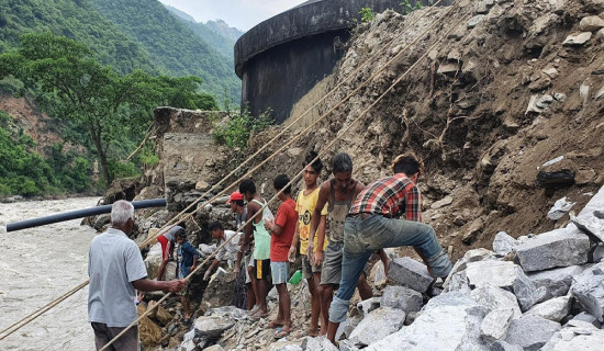 विपद्ले लम्बिए निर्माणाधीन बृहत् खानेपानी आयोजना