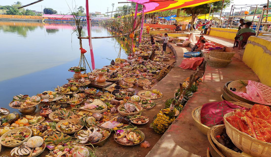 महोत्तरीमा छठ पूजाको तयारी