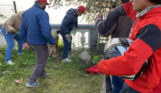 फेवाताल मिचेको रिसोर्टको पर्खाल भत्काइयो