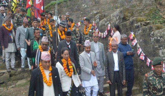 गोरखाबाट एकीकरण पदयात्रामा निस्कियो नेपाली सेनाको टोली