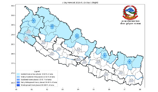 आज सुदूरपश्चिममा वर्षाको सम्भावना