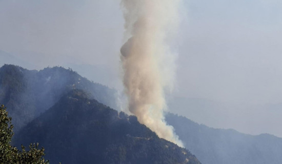 काभ्रेको महाभारत जङ्गलमा लागेको आगलागी अझै नियन्त्रणमा आएन