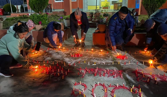 प्रजातन्त्र दिवसमा दीप प्रज्ज्वलन