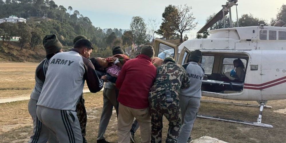 रक्तश्राव नरोकिएपछि सुत्केरीको हवाइ उद्धार