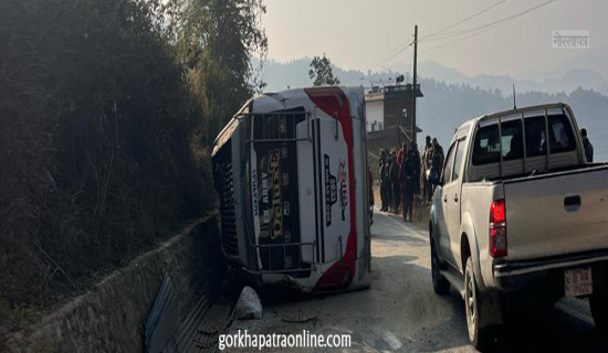 बस दुर्घटनामा १८ जना घाइते