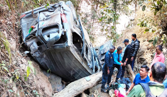 गोरखामा माइक्रोबस दुर्घटना : एकको मृत्यु, १४ जना घाइते