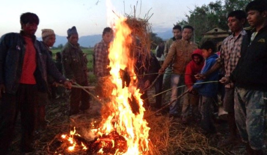 नृत्यमा दानवमाथि महाकालीको विजय (फोटो फिचर)